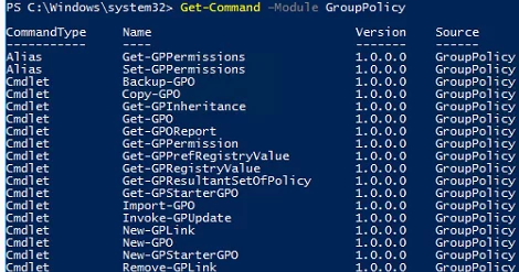 grouppolicy powershell cmdlets
