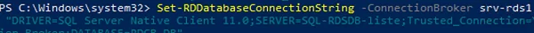 Set-RDDatabaseConnectionString - powershell
