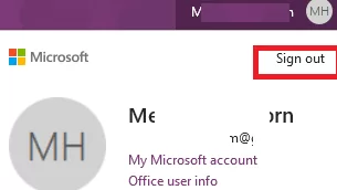 sign out microsoft