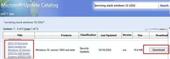 servicing stack update for windows 10