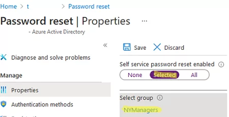 enable enable self-service password reset in Azure