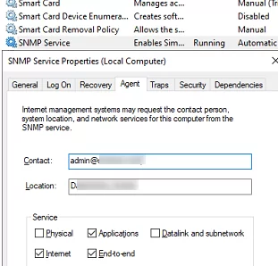 snmp agent contact info