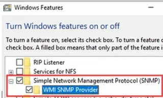 turn on windows feature snmp