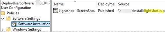 Deploy software via GPO using ZAP package