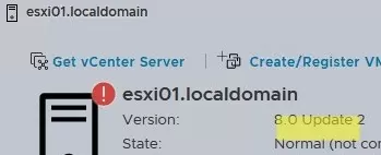 vmware esxi version in host client 