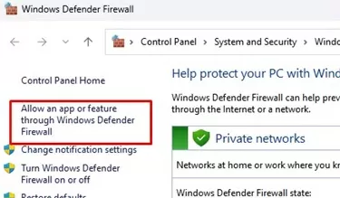 Change Windows Firewall settings