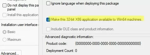 GPO option: Make this 32-bit x86 application available to Win64 machines