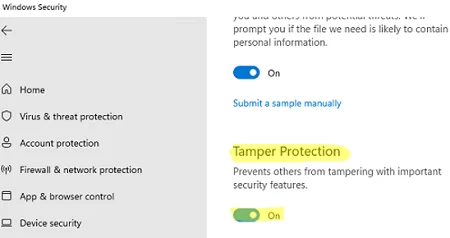 windows security tamper protection on windows 11