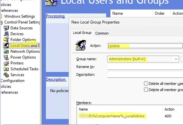 GPO - add to local admins group for a specific machine