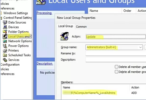 GPO - add to local admins group for a specific machine