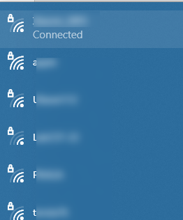 list of available wifi network on windows 10