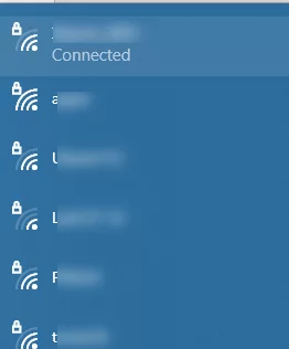 list of available wifi network on windows 10