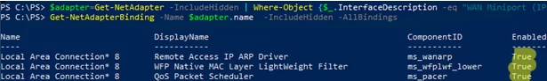manage network filtering drivers with powershell