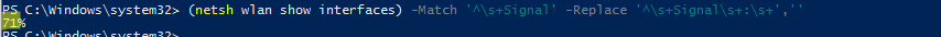 powershell get wifi signal strength in percent