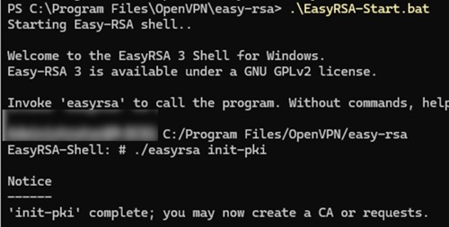 easyrsa init pki