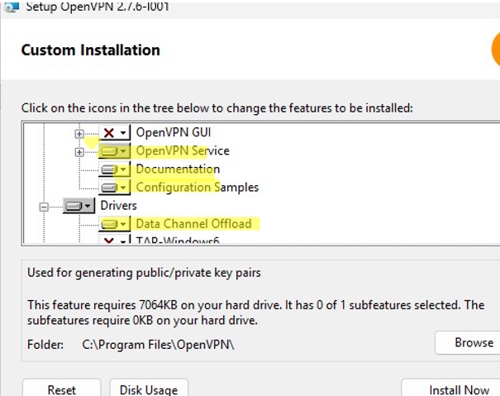 Install OpenVPN server on Windows