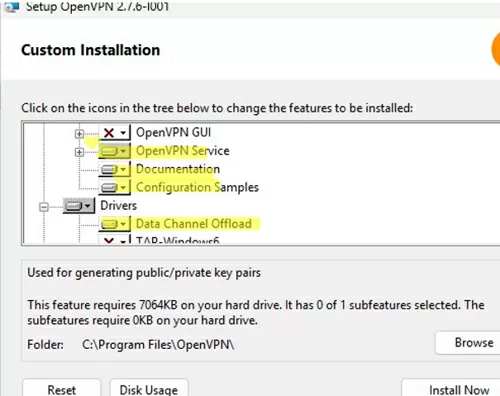 Install OpenVPN server on Windows