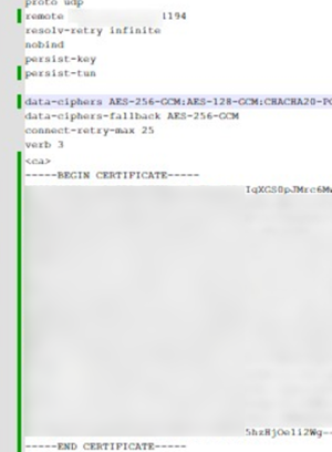 openvpn client config with embed keys and certs