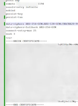 openvpn client config with embed keys and certs