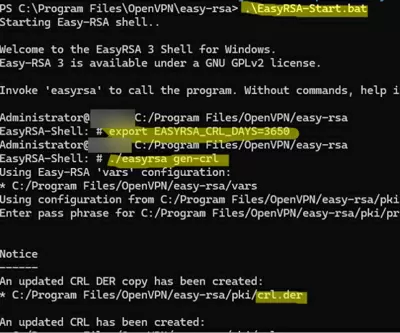 revoke client certificate openvpn crl