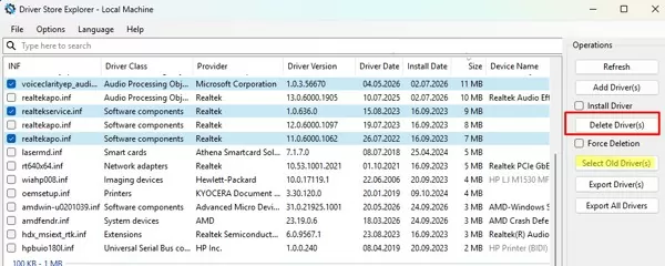find old drivers with driver store explorer (rarp)
