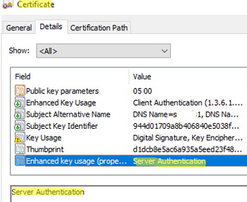 sql server server authenticatin ssl certificate