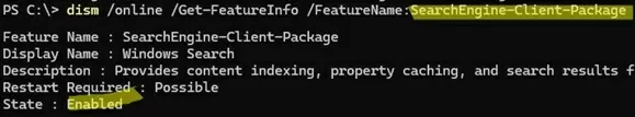 DISM: reinstall SearchEngine-Client-Package