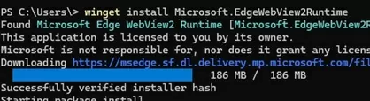 reinstall webview2 component