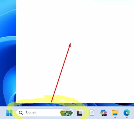 The taskbar search is not working in Windows 11 and is returning empty or blank results.