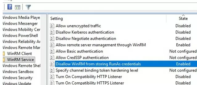 winrm set security setting via gpo