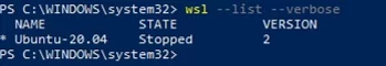 wsl get version