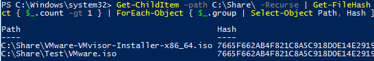 Finding Duplicate Files with PowerShell