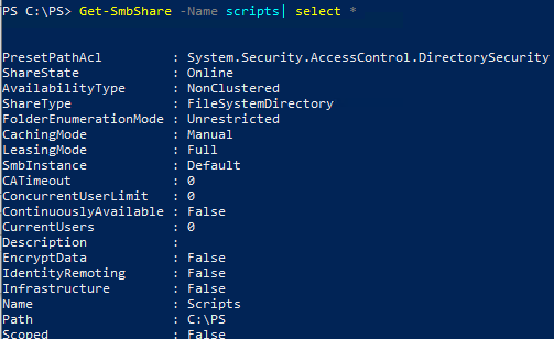 Get SMBshare Settings with PowerShell