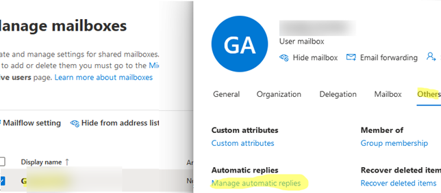 Manage automatic replies - Microsoft 365 mailbox
