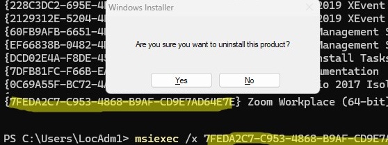 msiexec: get program uninstall command