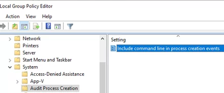 Include command line in process creation events