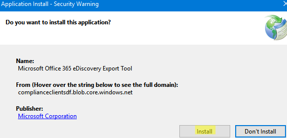 Install Office 365 eDiscovery Export Tool extension for Microsoft Edge