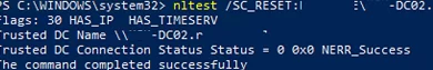 nltest SC_RESET - switch to another logonserver