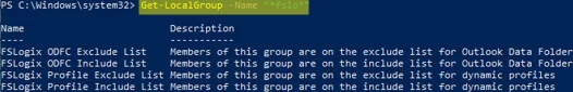 Local group - FSLogix Profile Exclude List 