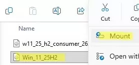 mount windows11 installation iso image