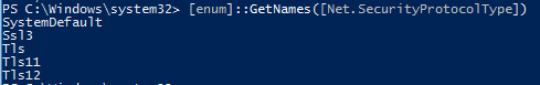 supported tls version in powershell