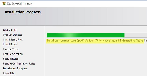 SQL Server Setup hangs at Install_sql_common_core_Cpu64_Action 