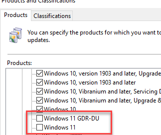 WSUS: Prevent Windows 11 upgrade