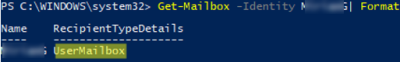 PowerShell: Get-Mailbox type