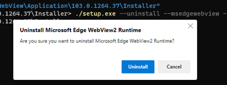 Unistall Microsoft Edge WebView2 Runtime in Windows 11