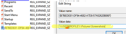 Check ScreenShotIndex parameter in Registry