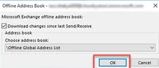 Download changes since last Send/Receive from Offline Global Address List 