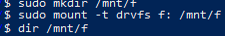 Mount USB flash drive filesystem with drvfs in WSL 