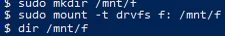 Mount usb flash drive file system in WSL with drvfs 