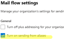 Enable sending email as an alias in Microsoft 365